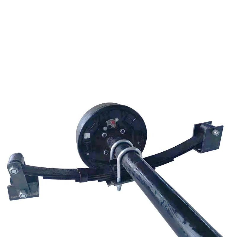 

Customized High Quality 3500lbs Double Eyes Springs Round/ Square Spindle Electric/ Hydraulic RV Travel Trailer Axle