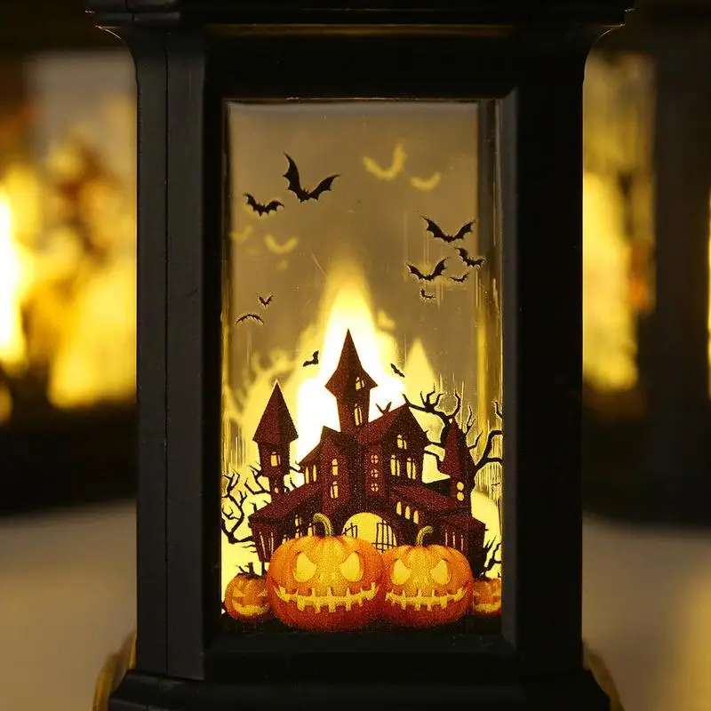 Halloween Lanterns Decorative LED Candle Lanterns Festive Lantern Castle Witch Decorative Candle Lantern For Halloween new year