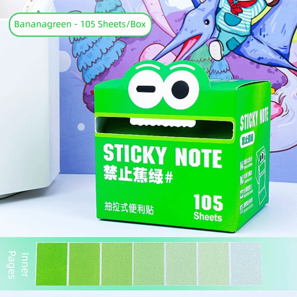 105 Sheets Pull Out Design Memo Pad Paper Self-Adhesive Multipurpose Sticky Notes Korean Style Message Stickers