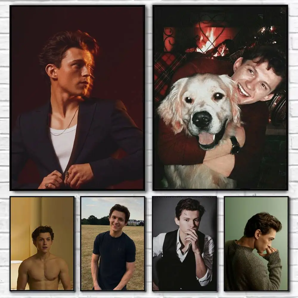 

Youthful Charm Star T-Tom Holland Poster Self-adhesive Art Waterproof Paper Sticker Coffee House Bar Room Wall Decor