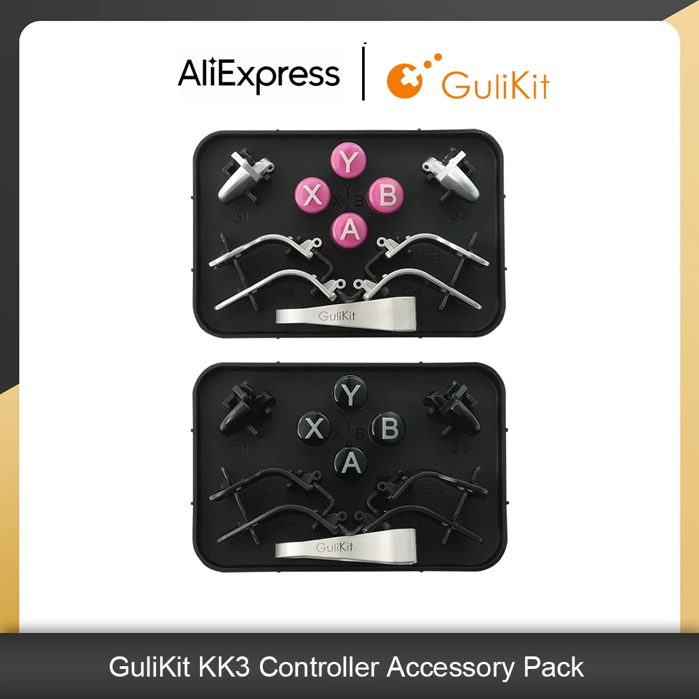 Confezione di accessori per controller GuliKit KK3 con 6 palette posteriori, 4 pulsanti ABXY con layout PC, 1 estrattore per copritasti per GuliKit KK3 Max KK3 Pro