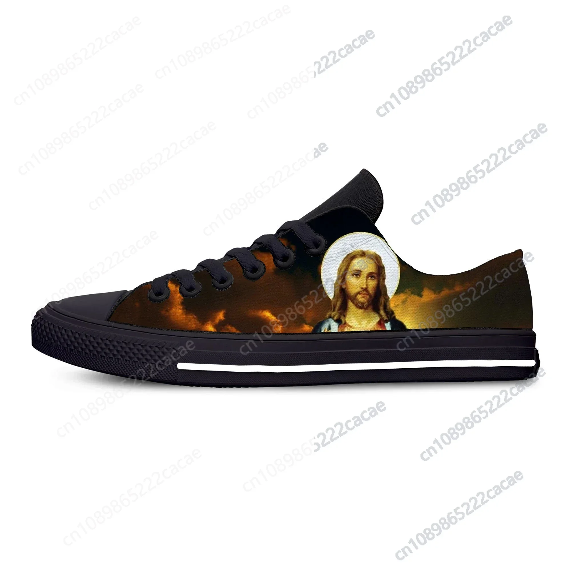 

Hot Summer Christian God Lord Jesus Christ Religion Fashion Casual Cloth Shoes Men Women Sneakers Low Top Classic Board Shoes