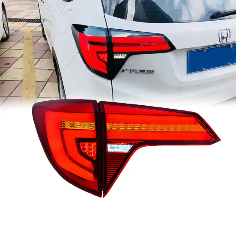 

Car 14-19 For HRV HR-V Vezel LED Tail Lights With Sequential Turn Signal Start Animation Brake Parking Lighthouse