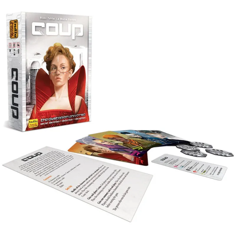 Indie Boards and Cards | Coup | Card Game | Ages 14+ | 2-6 Players | 15 Minute Playing Time