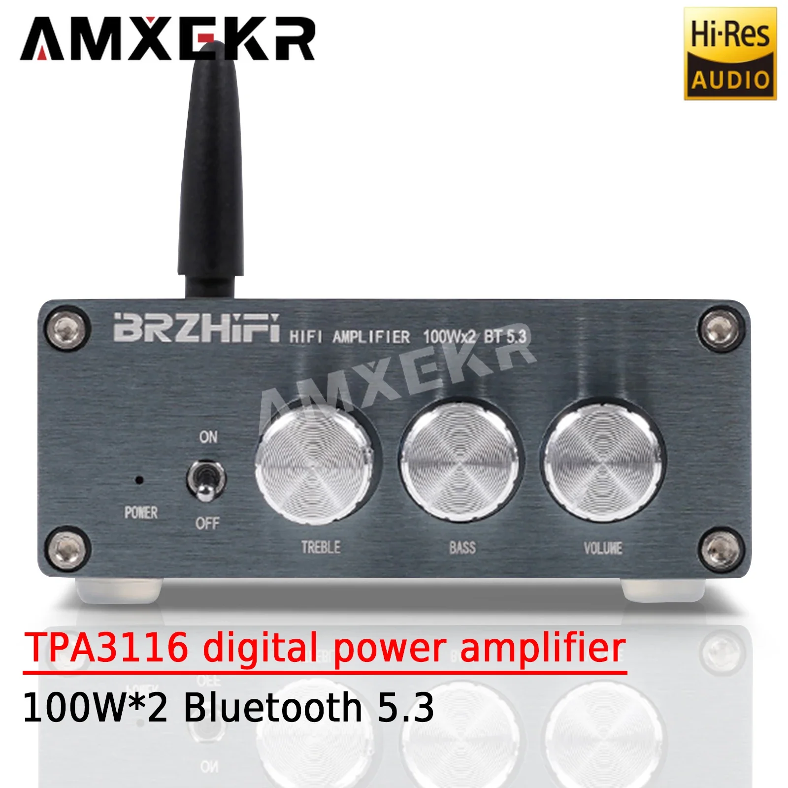 AMXEKR BL53A High-power Dual-core TPA3116 Home Digital Amplifier Heavy Bass 100W*2 Bluetooth 5.3