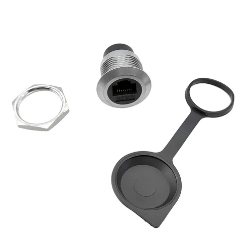 Imagen 2 del producto 1 Uds. Módulo de enchufe redondo de Metal tipo D RJ45 recto a través de red USB2.0 USB3.0 conector montaje en Panel HDMI CAT6