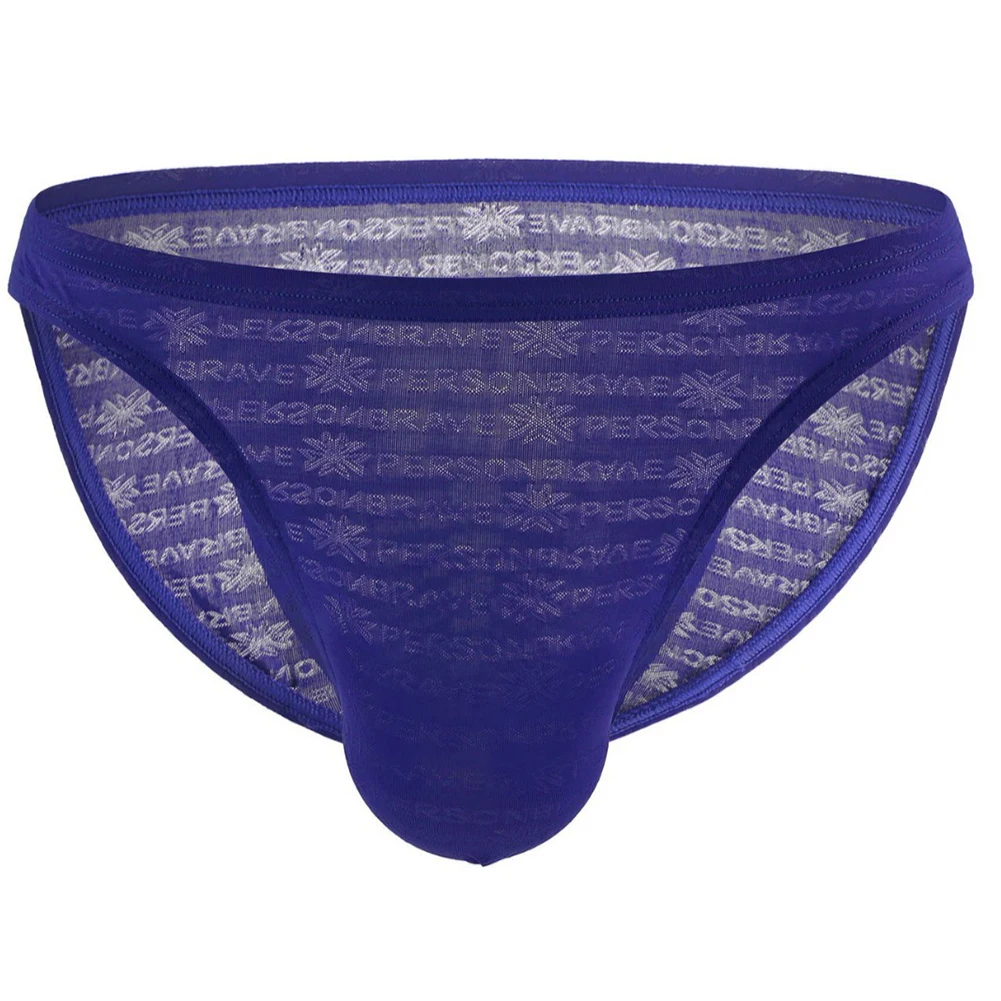 

Men's Panties Sexy Low Waist Underwear Breathable Underpants Ultra-Thin Lingerie Bag Solid Thin Briefs Gay Sissy Pouch Knickers