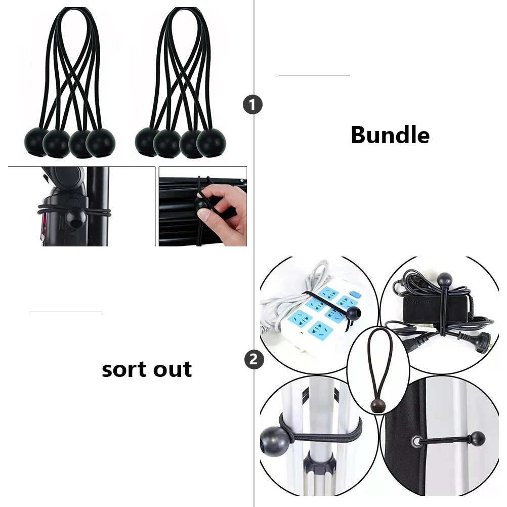 

25 Pcs Ball Head Elastic Rope Strong Tension Durable Camping Tie Down Strap UFO Fitness Accessories Canopy Tent Hiking