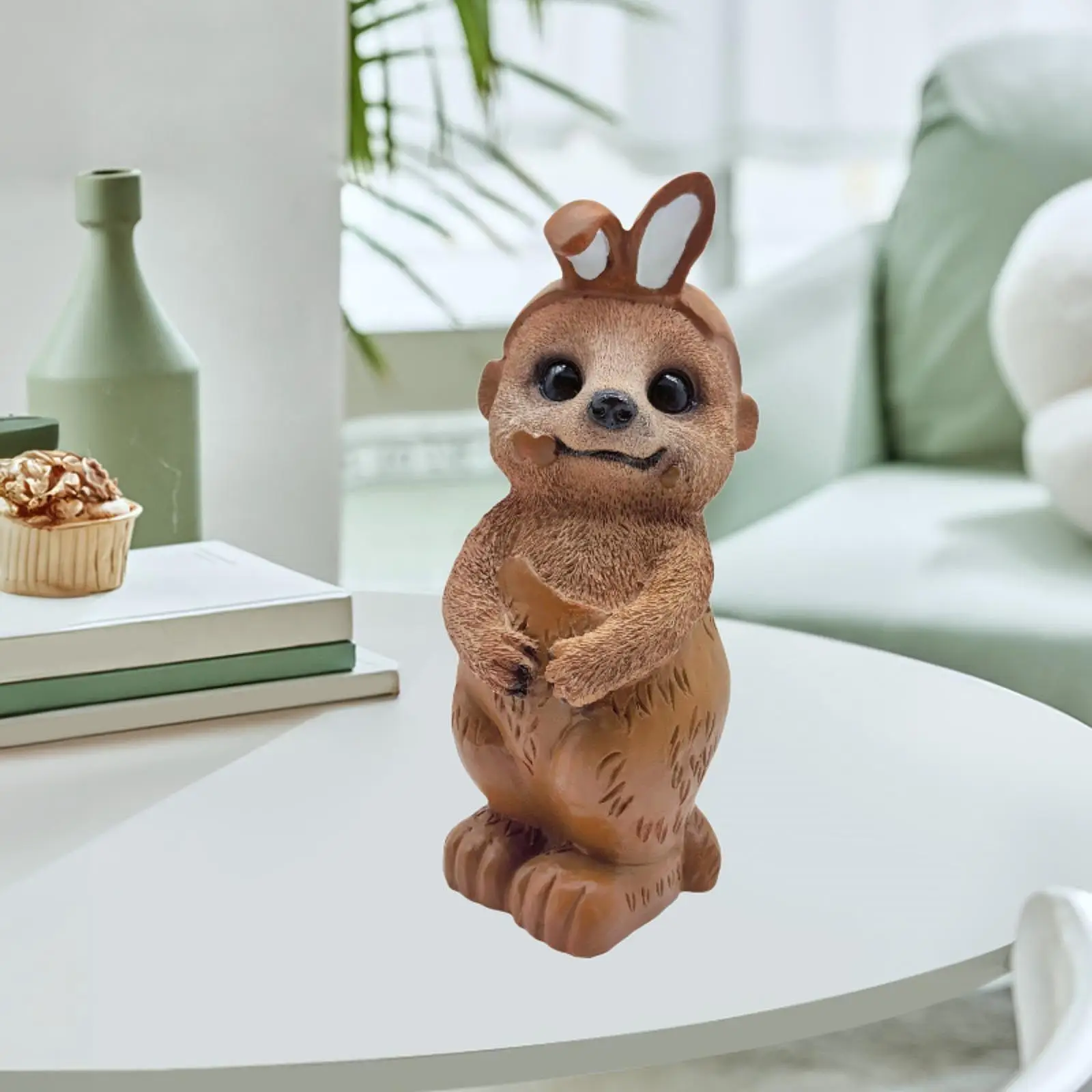 

Mongoose Statue Decorative Animal Sculpture Tabletop Ornament for Cabinet Table Centerpieces Fireplace Living Room Bookshelf