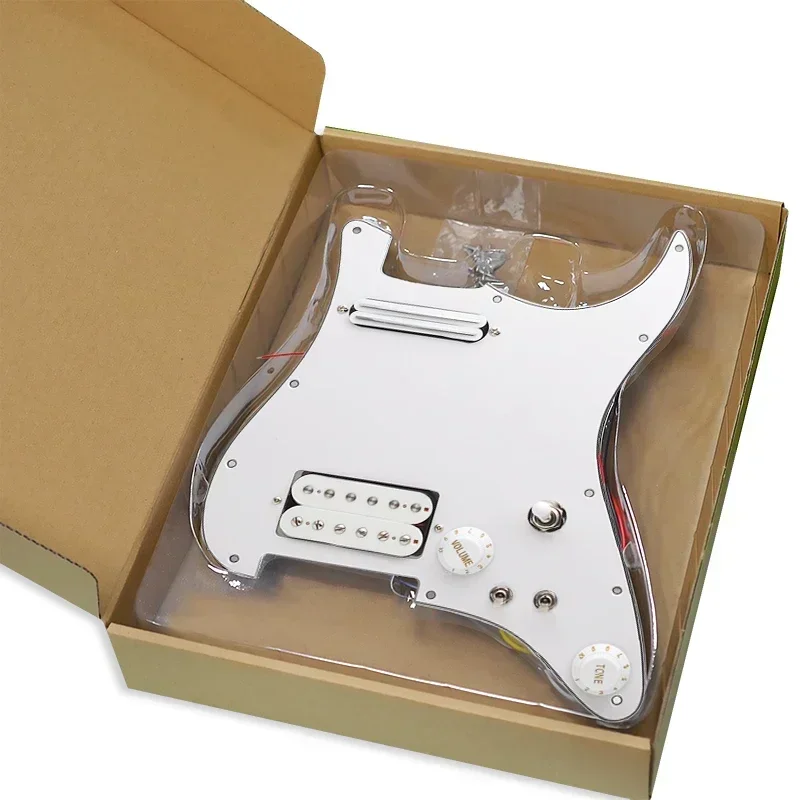 

Alnico 5 Prewired ST Pickguard Coil Splitting Pickguard HH(Mini Humbucker+Humbucker) Loaded Pickguard with Humbucker Pickups