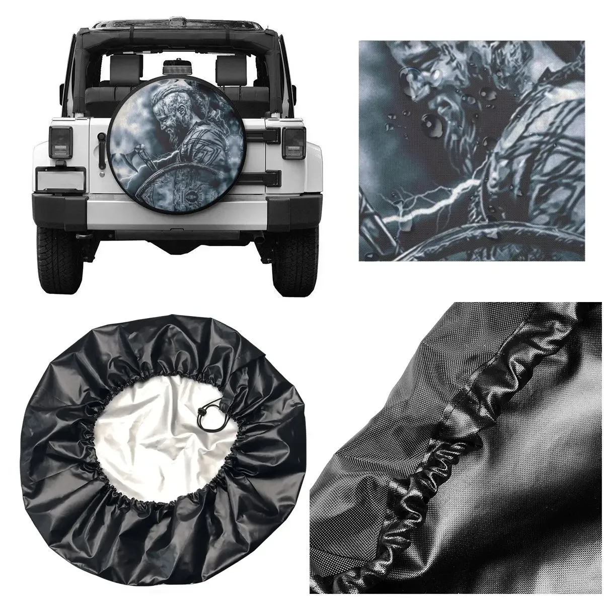 Custom Ragnar Lothbrok Vikings Spare Tire Cover for Jeep Honda Viking King Car Wheel Protectors Fits 14 15 16 17 Inch