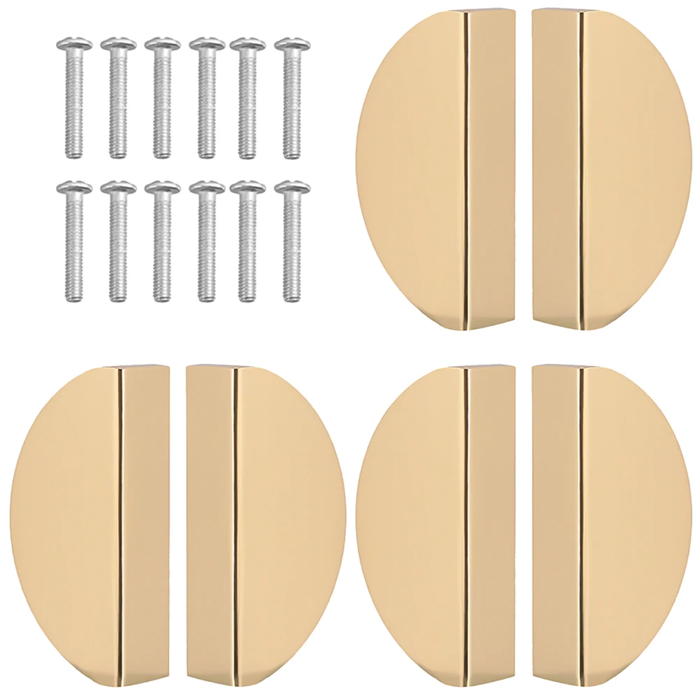 

6pcs Semicircle Metal Door H Durable Furniture Accessory Cabinet Pulls Wardrobe Knobs Drawer Hardware Closet Decorative