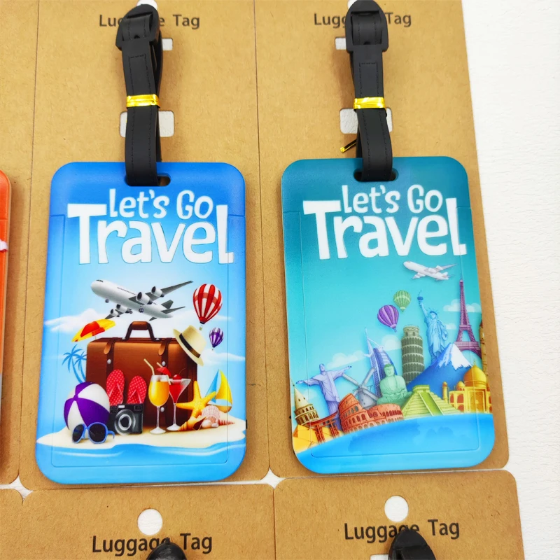 Let's Travel Gepäckanhänger für Herren, Reisegepäckanhänger, Jungen-Koffer, Ausweis, Adresshalter, Gepäck, Boarding, tragbarer Koffer, Ticket – Detail 6
