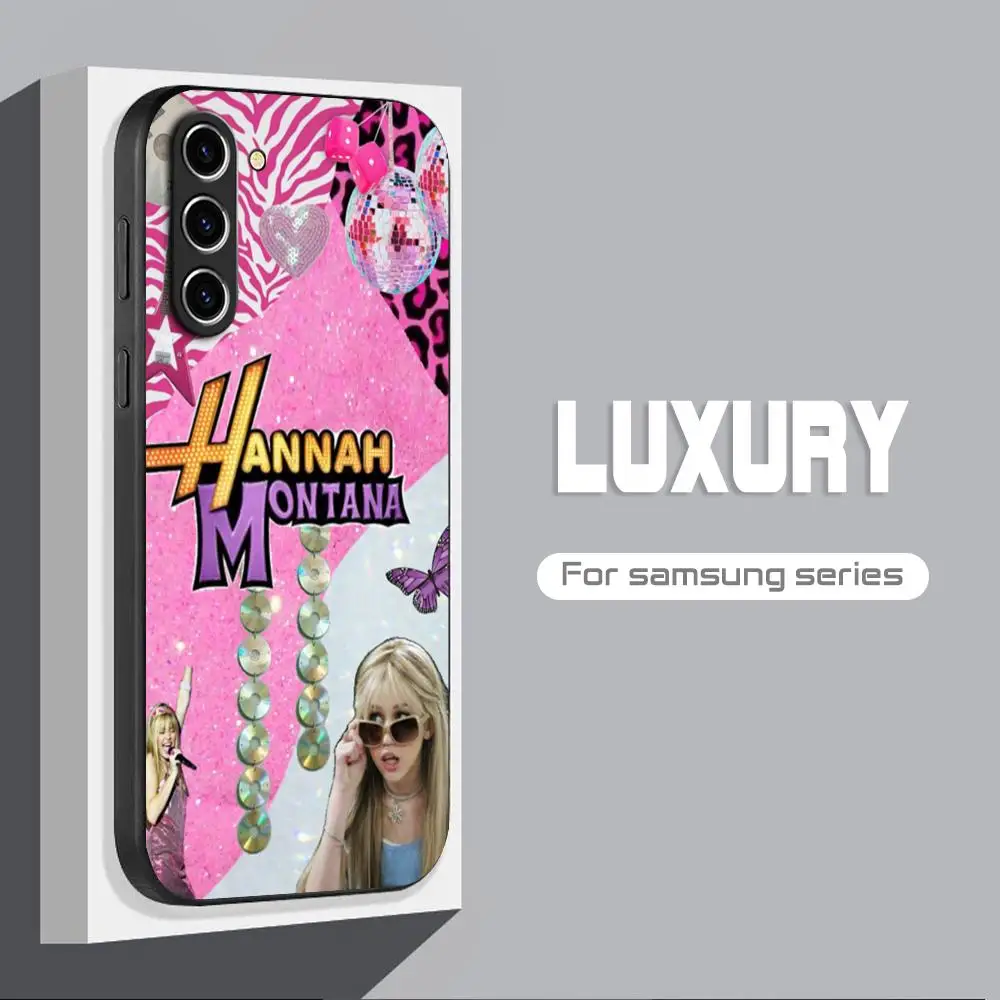 H-Hannah M-Montana Phone Case For Samsung Galaxy S23 S22 S21 S20 Plus Ultra M54 Note20 Soft Black Phone Cover