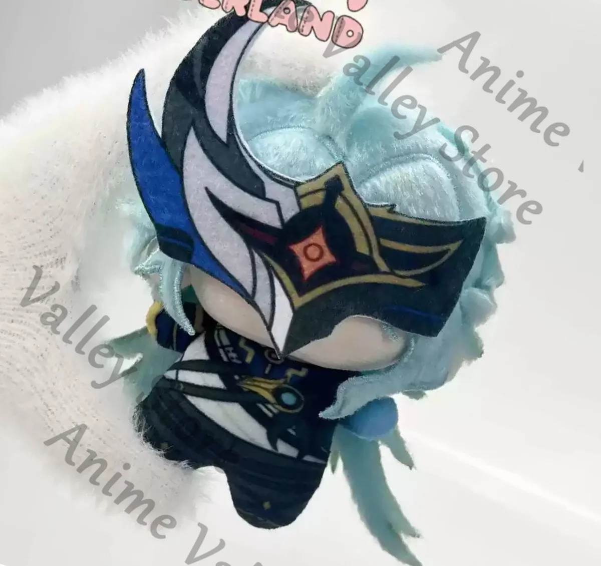 Genuine Anime II Dottore Genshin Impact Cosplay 10cm Fluffy Cotton Maumet Cartoon Puppet Pendant Keychain Keyring Xmas Gift