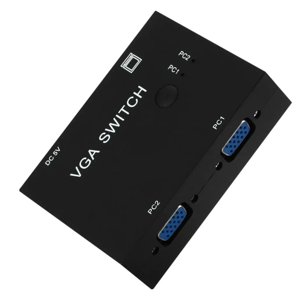 VGA SVGA 2 Port Sharing Switch Select Box for LCD PC TV Monitor Video 2 In 1 Out