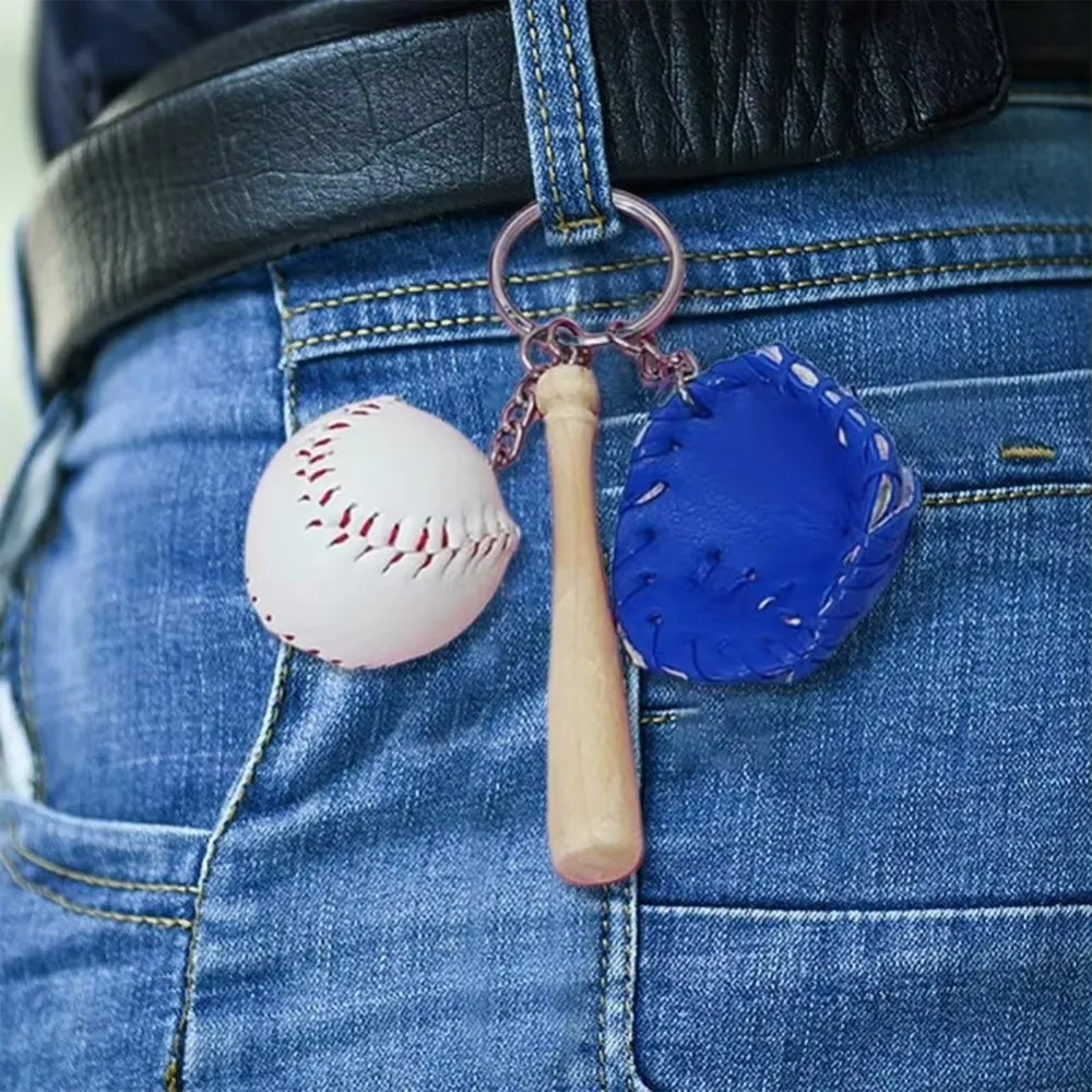 Fashion Personalized Baseball Glove Keychain PU Leather Ornaments Bag Hanging Decorations Multiple Color Car Key Ring Gift