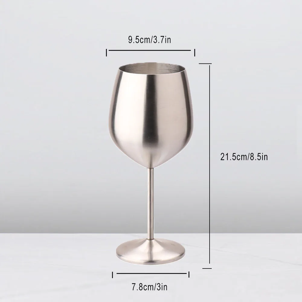 Stainless Steel Red Wine Glass, Single Layer Goblet, Large Capacity, Drum Shaped, Drop-resistant Wine Glass, 500ml, Colorful