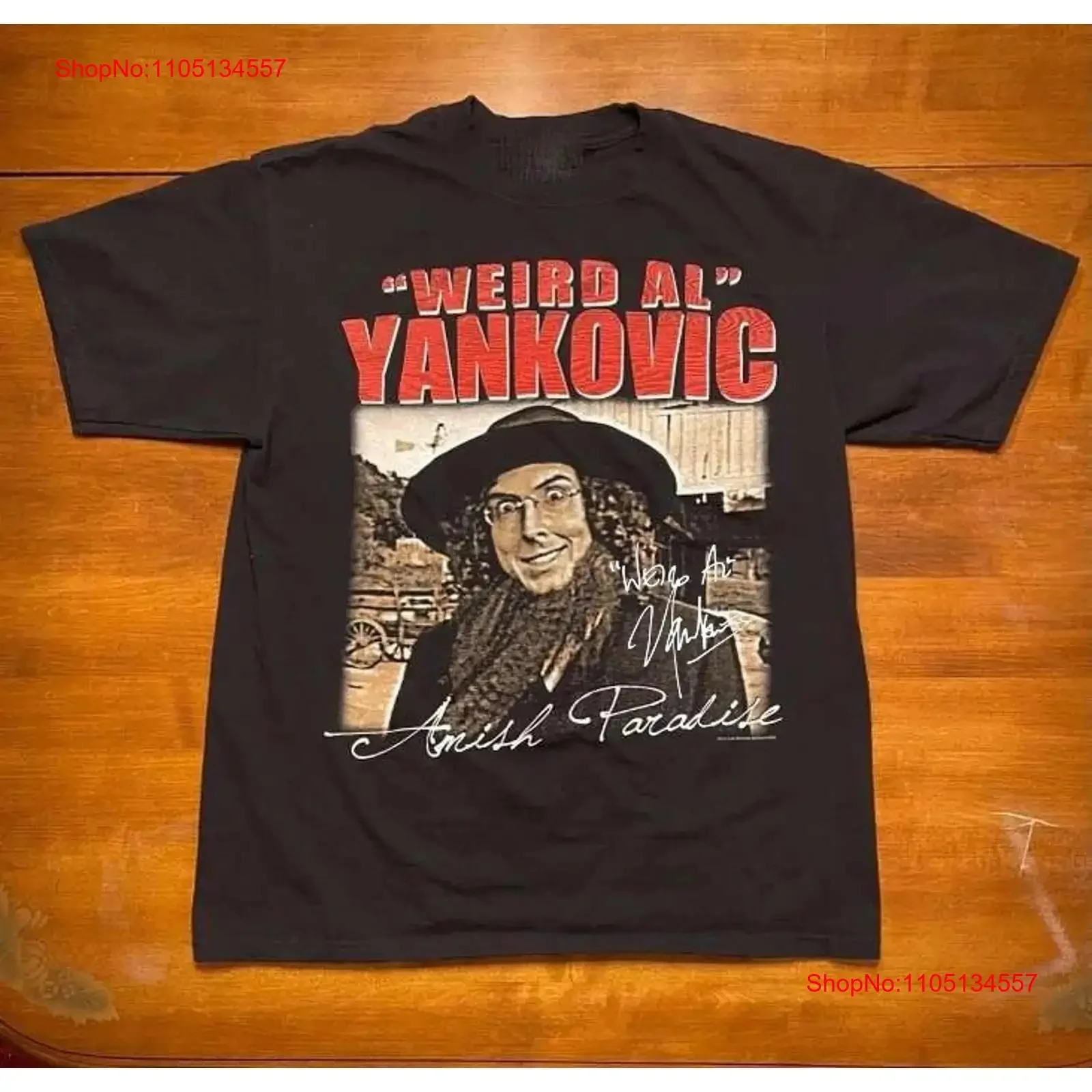 Vtg Amish Paradise By WEIRD AL YANKOVIC Camiseta de algodón negra S 4XL Camiseta vintage lavada Unisex Top para uso diario ropa de diseñador