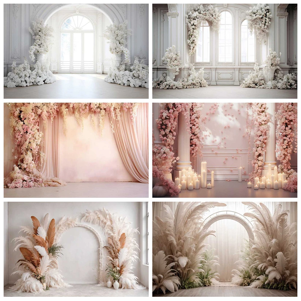 

Photography Background Boho Pampas Arch Flowers Adult Birthday Wedding Maternity Portrait Decor Backdrop Photo Studio