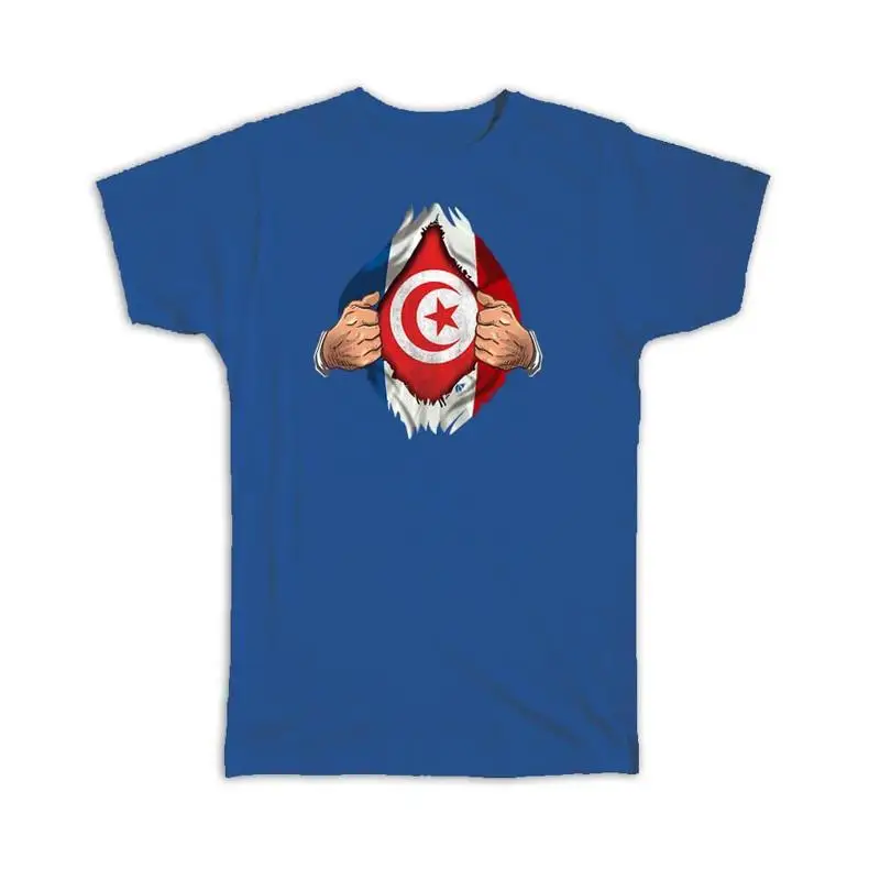 

Tunisia French Flag Chest Tunisian T shirt