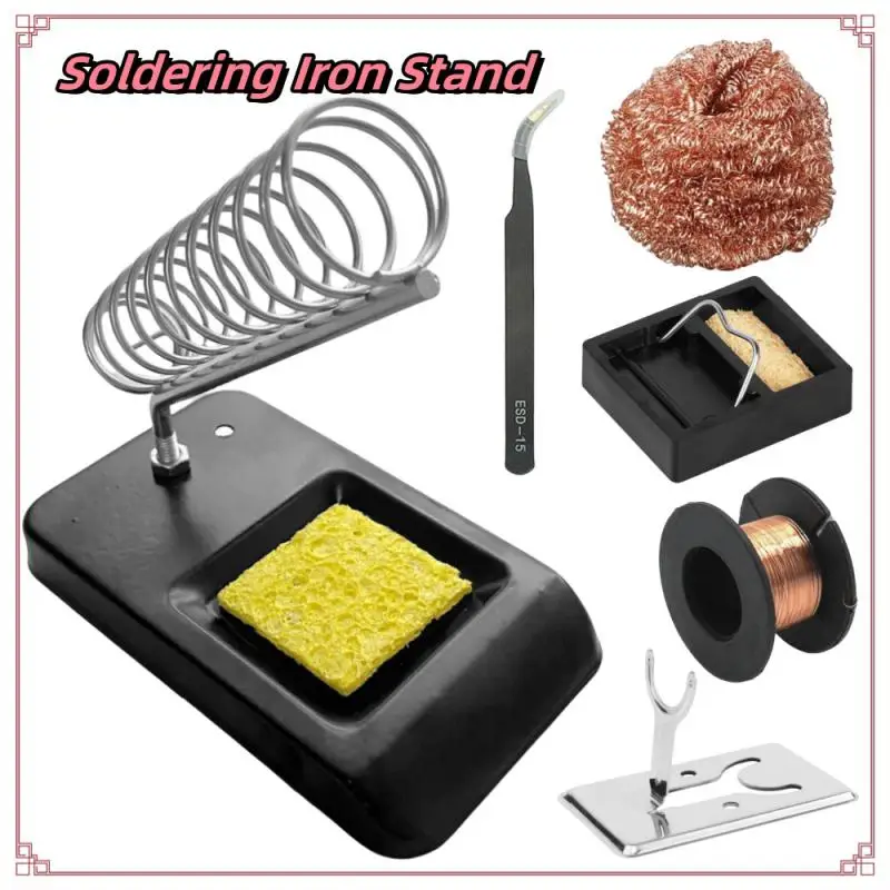 

New Soldering Iron Stand Portable Holder Soldering Tin Stand With Welding Cleaning Sponge Electric Soldering Iron Accessories