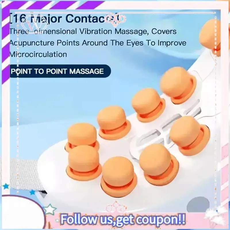 【أداة يدوية】مدلك عيون نانو ستيم للعناية بالعين مع موسيقى بلوتوث لتخفيف التعب وتقليل الهالات السوداء تحت E