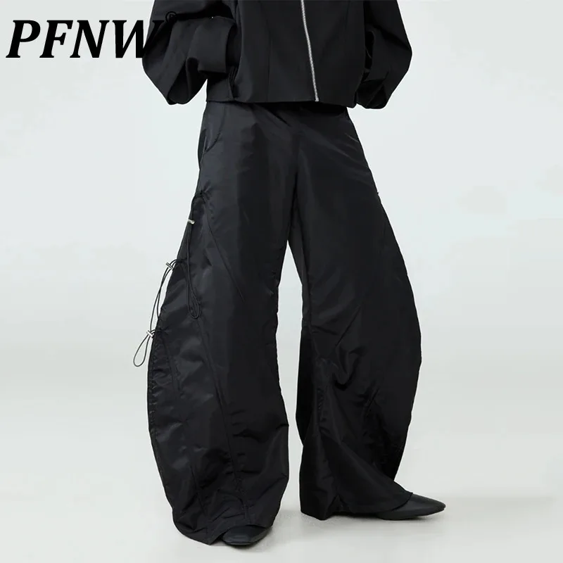 PFNW Niche Deconstructed Cropped Darkwear Drawstring Machete Pants Loose Slim Two Wear Design Casual Wide Leg Pants New 12C179