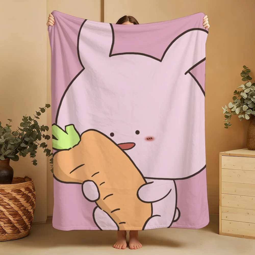 Cute A-Asamimichan Cartoon Blanket Printed Flannel Soft Warm Cozy Season Nap Bed Sofa Travel Camping Gift Adults Kids