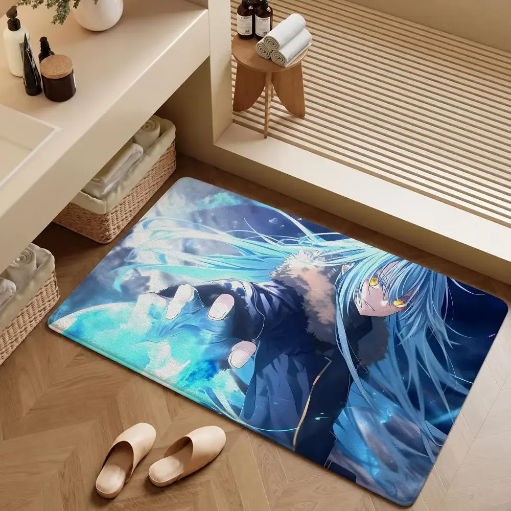 Anime Tensura S4 Rimuru Tempest Diablo Floor Mat Soft Flannel Entrance Doormat Non-Slip Washable Rug Bedroom Kitchen Home Decor