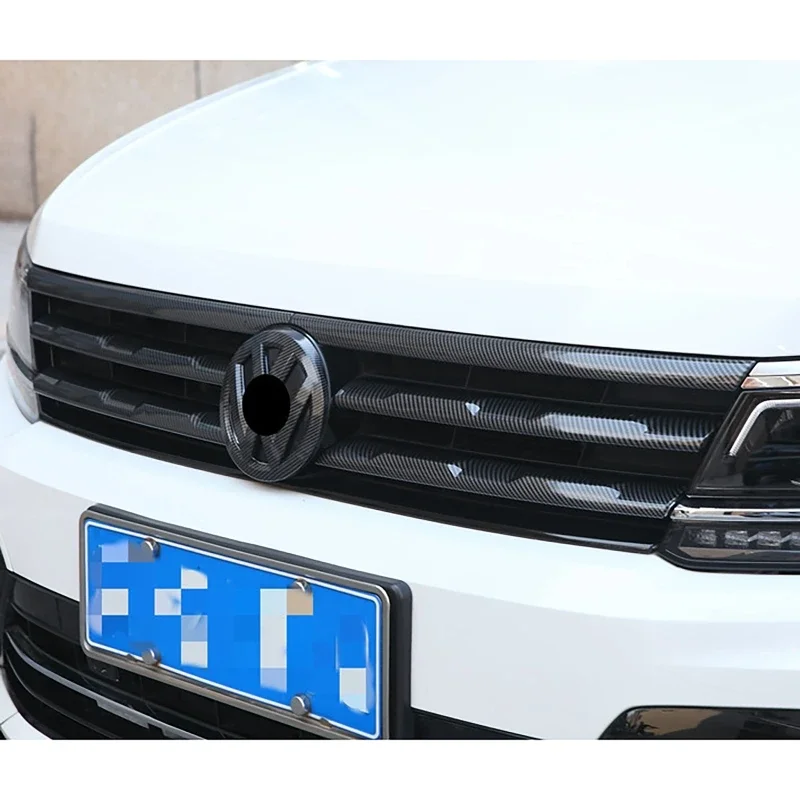 

For VW Tiguan MK2 2017 2018 2019 2020 2021 Front Bumper Mesh Center Grille Grill Moulding Strips Cover Car Styling Decoration