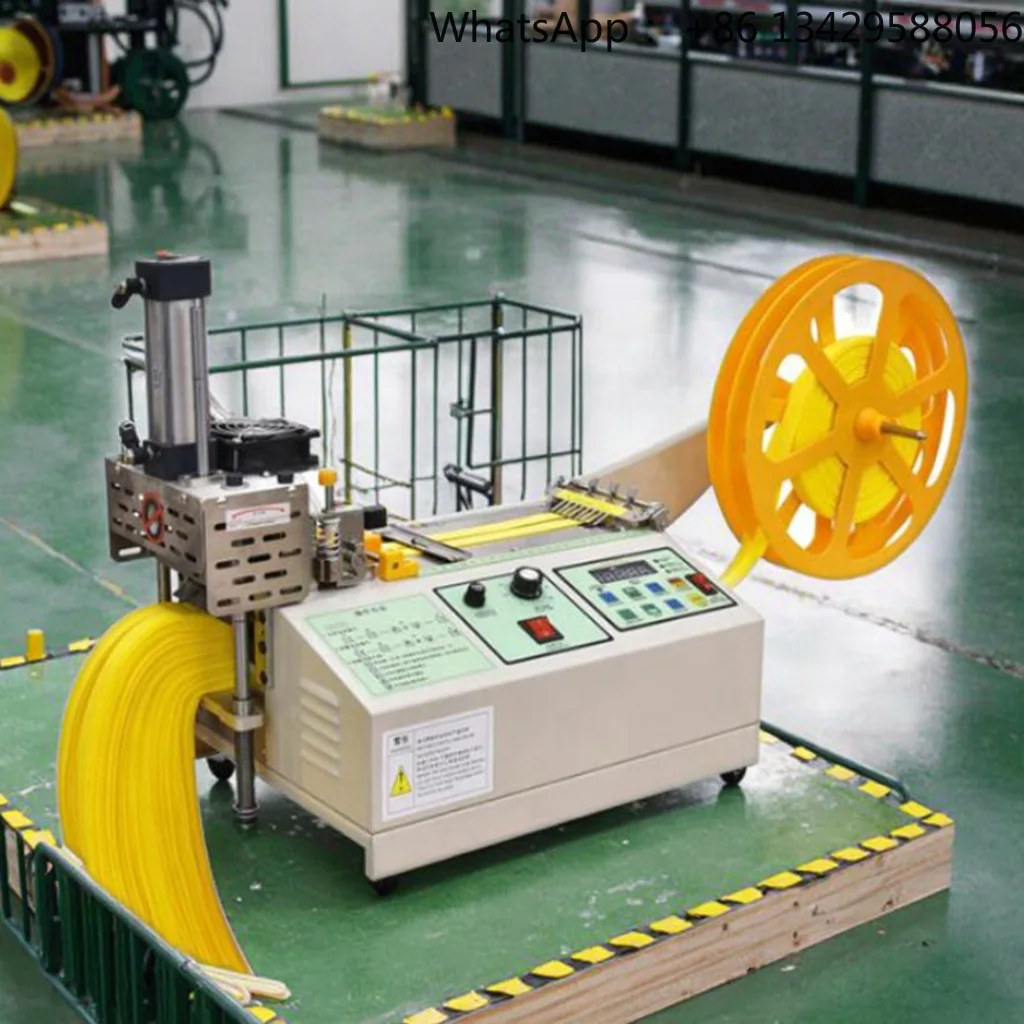 Factory Supply 110/220V Electric Label Ribbon Belt Cutting Machine for Textiles/Apparel with Automatic Receiving Energy Saving
