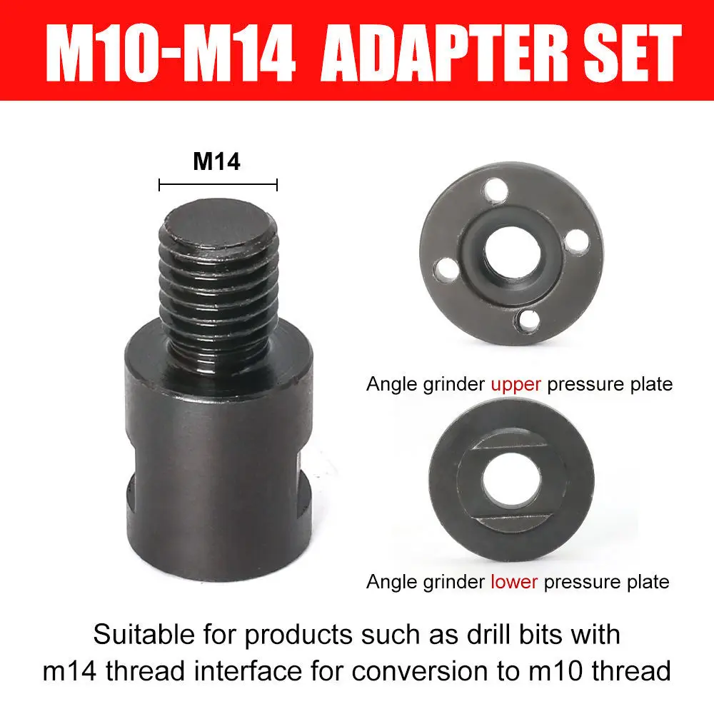 Angle Grinder Connector M10 To M14 Adapter Thread Converter For Drill Bit And Hole Opener Attachment Professional Tool