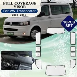 Full Coverage Sunshades For VW Volkswagen Transporter T5 Caravelle Multivan Doubleback LWB 2003~2015 Shaby Car Visor Accessories