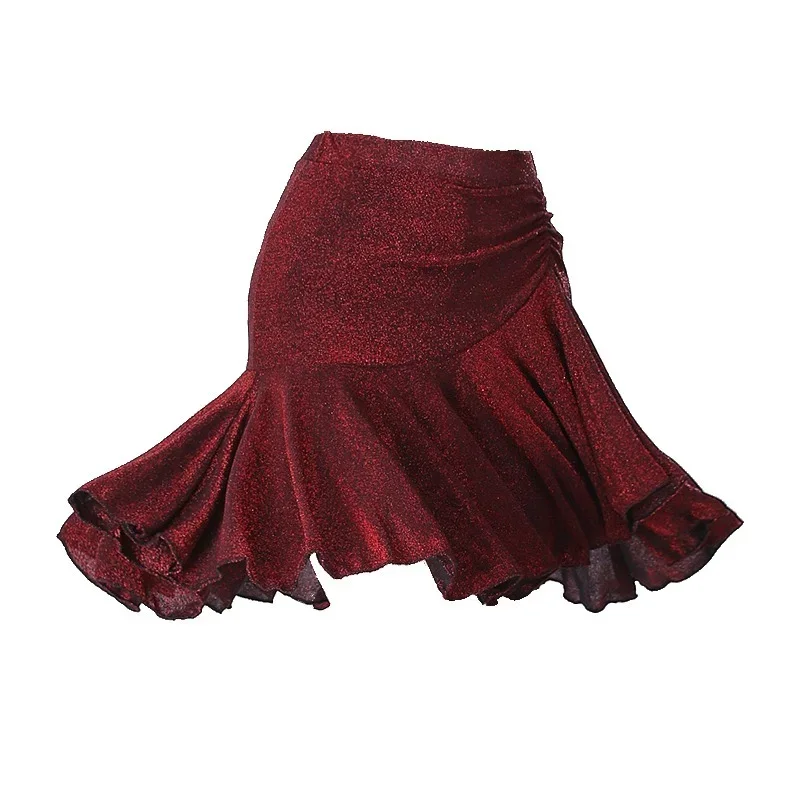 2025 Summer Ice Silk Flash Latin Dance Skirt Female Adult Practice Clothes Dancing Performance Tango/Samba Competition Constume