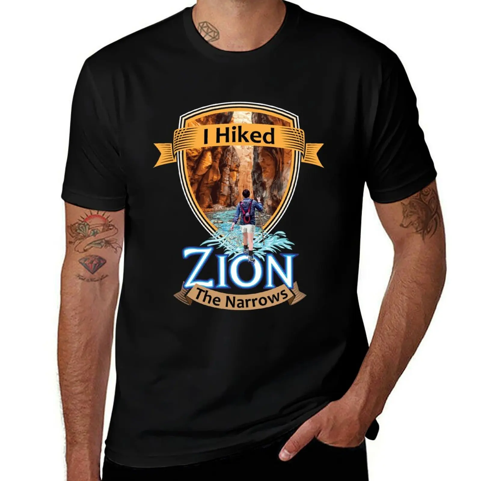

Zion National Park Utah I Hiked The Narrows Retro Vintage Badge style design T-Shirt