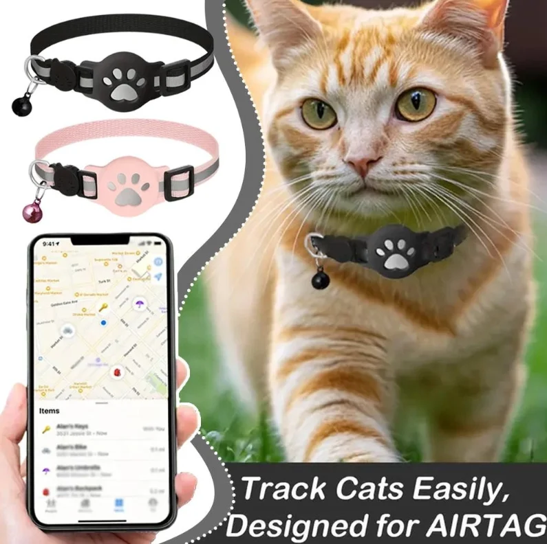 Accurate Positioning Night Reflective Adjustable Collar Pet Tracking GPS Positioning Collar Phone APP Lightweight Cat Tracker