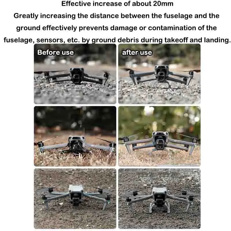 Train d'atterrissage surélevé pour DJI Air 3, trépied d'entraînement à coussin de chute de Protection pour accessoires de Drone DJI Air 3