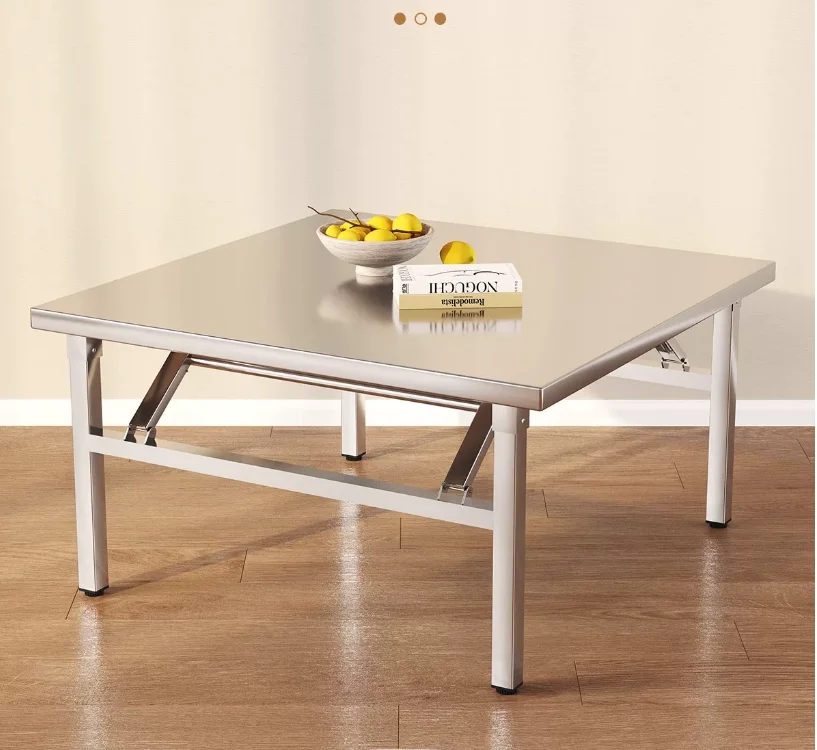 Stainless steel folding table stall portable table outdoor stall barbecue barbecue restaurant eating small square table