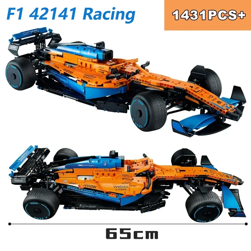 New Technical 1434PCS Racing F1 Supercar 42141 Race Car Model Buiding Kit Block Bricks Assembly Toys for Kids Birthday Gift Boys