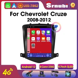 Srnubi-Autoradio Android 12 de 9.7 Pouces avec Lecteur de Limitation, GPS, Carplay, Stéréo, DVD, Unité Centrale, 2Din, pour Voiture Chevrolet Cruze J300 (2008-2012)