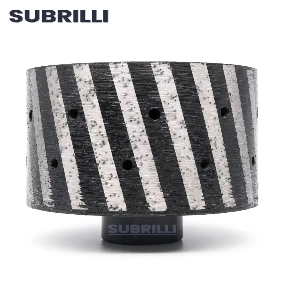 SUBRILLI 3 بوصة الماس طبل عجلة معدنية السندات الراتنج شغل صفر التسامح للجرانيت الرخام الخشنة حصى M14 5/8 "-11