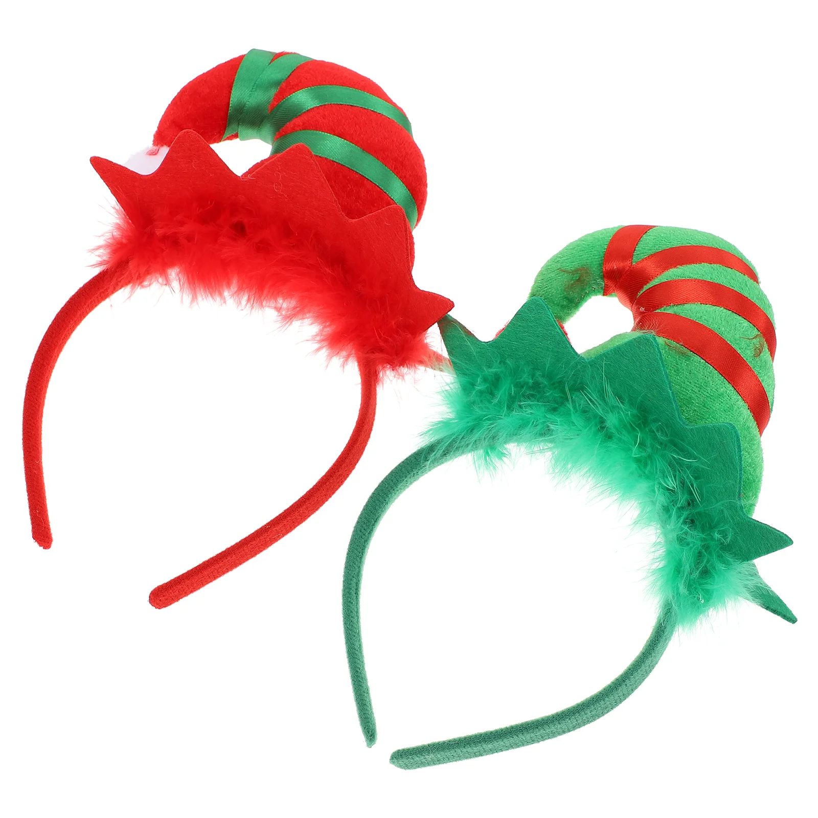 

2 Pcs Hat Headband Christmas Decor Costume Party Headdress Xmas Hair Hoops Festival Prop Fabric Shaped Hairband Toddler