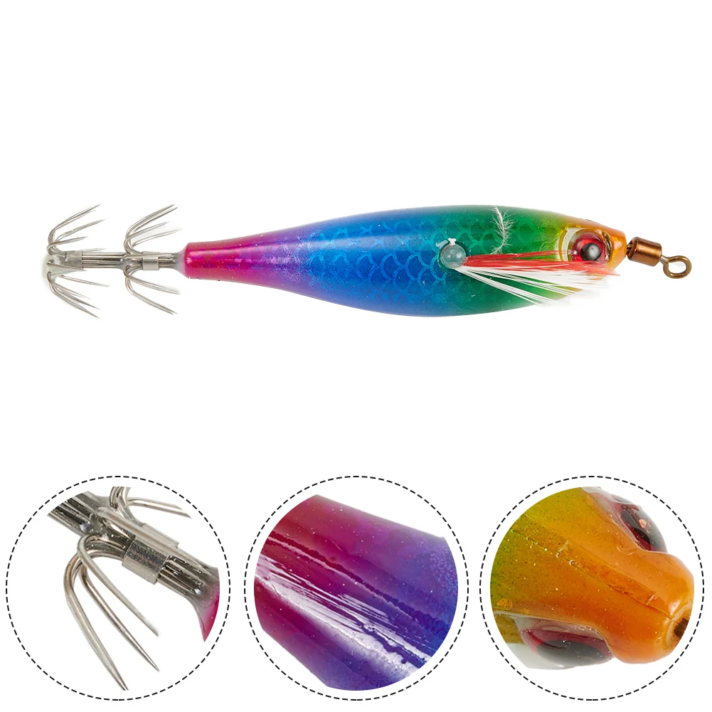 5g 8cm Luminous Vertical Jigging Lure Octopus Shrimp Wooden Shrimp Squid EGI Jig Cuttlefish Squid Fishing Lure Bait Hook