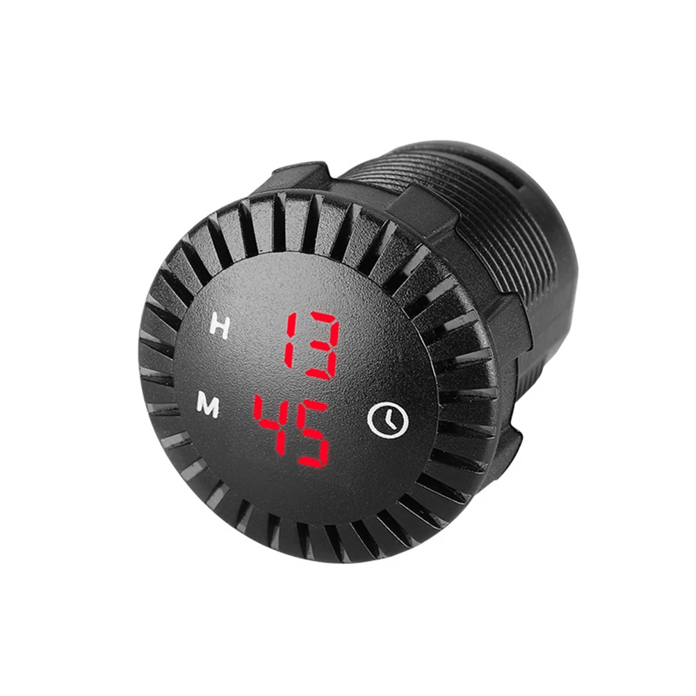 

12V/24V LED Car Clock Digital Electronic Clock Adjustable Small Car Clock Portable Round Time Clock Hour Minutes