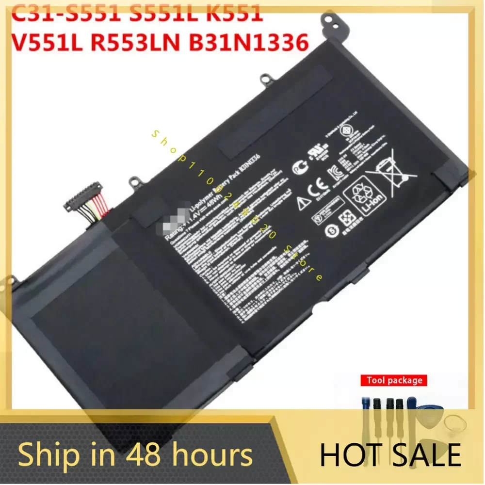 B31N1336  11.4V 48WH for ASUS C31-S551 V551L V551LA R553L K551LN  Batteries+Number tracking Laptop battery