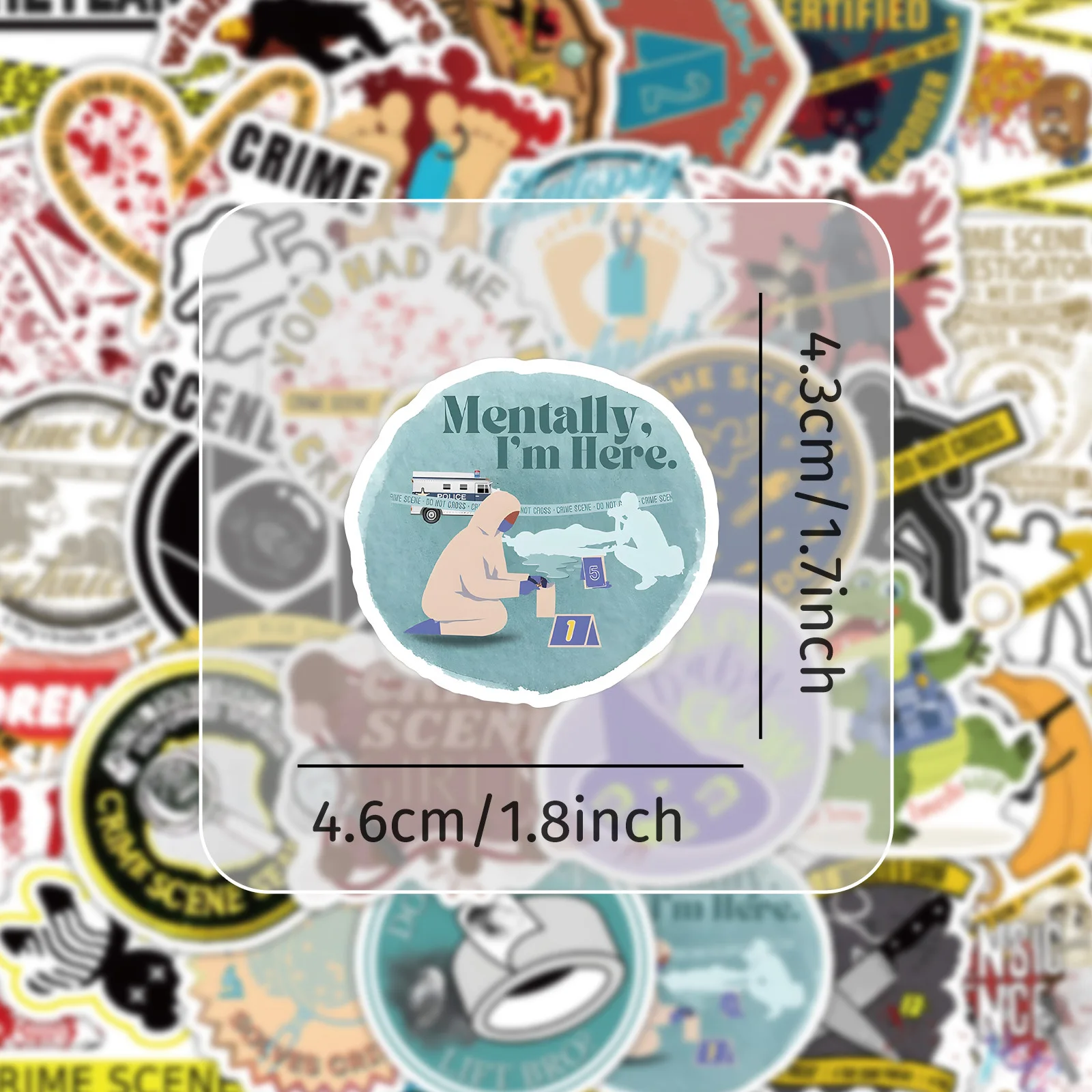 52 قطعة من ملصقات مشهد جريمة الشرطة الكرتونية، شارات تحذيرية لمشهد الجريمة للهاتف المحمول وحقيبة الكمبيوتر المحمول وملصق مضاد للمياه