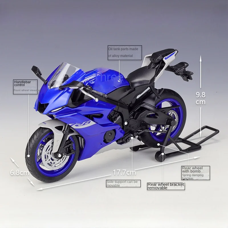 WELLY 1/12 Yamaha YZF-R6 Die Cast Motorcycle Model Toy Vehicle Collection Autobike Shork-Absorber Off Road Autocycle Toys Car