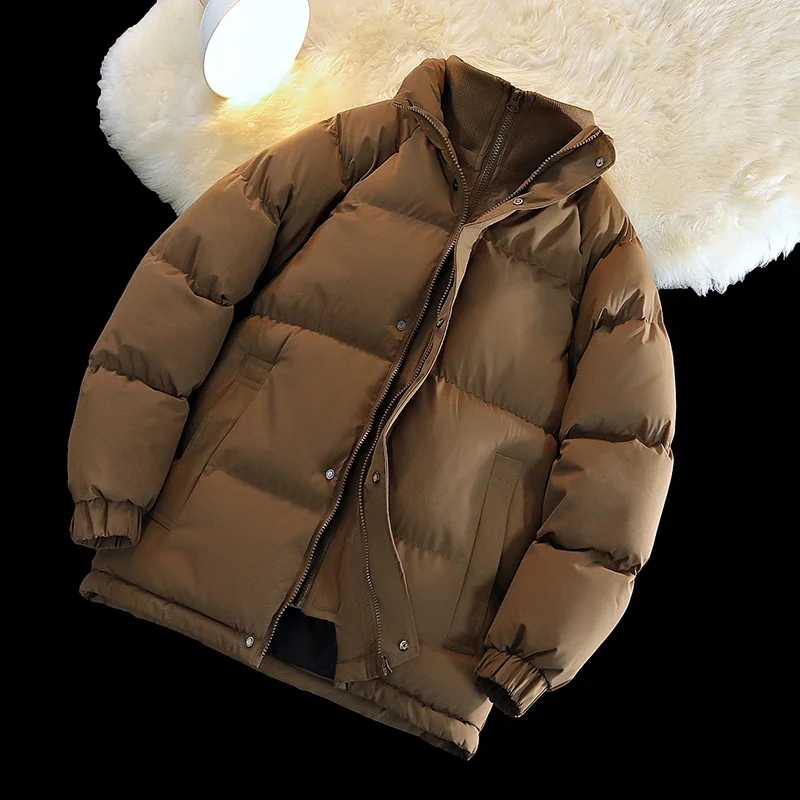 

Solid color parkas Trend Style Male Outdoor Winter Coats Teenagers Fall Winter New Cotton Jacket Coat Men Loose Thickened Parkas