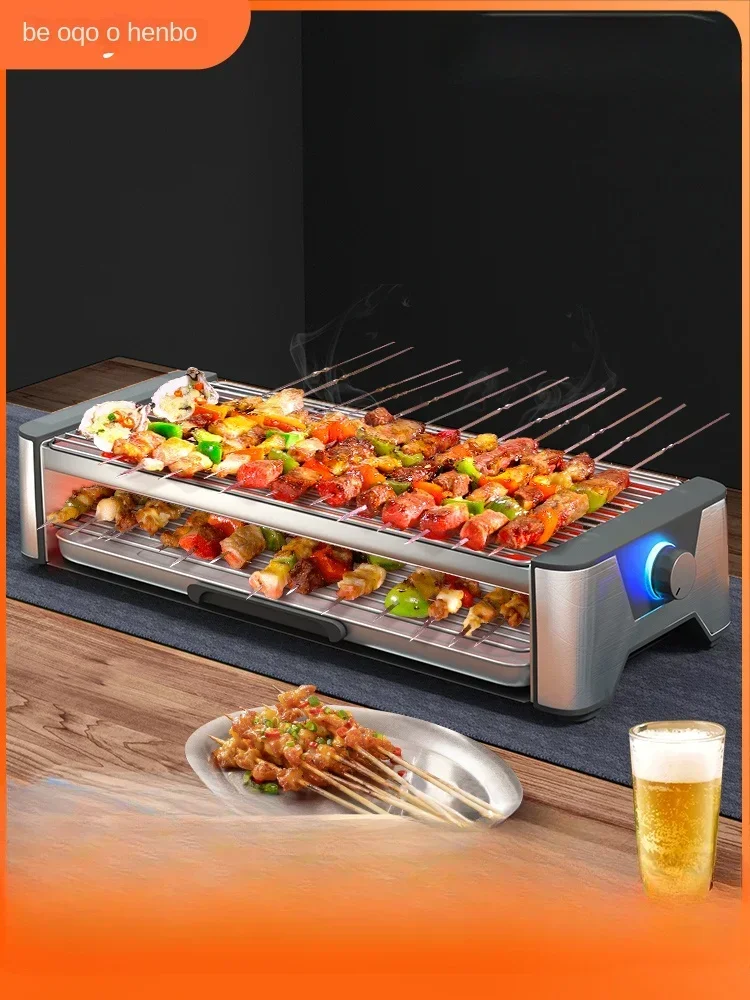 Hengbo high-power electric barbecue oven, household electric oven, double-layer grilling net, outdoor meat machine,  oven